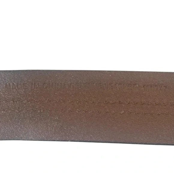 Wide Brown Leather Belt Oval Buckle 90s Size S/M - Picture 9 of 17